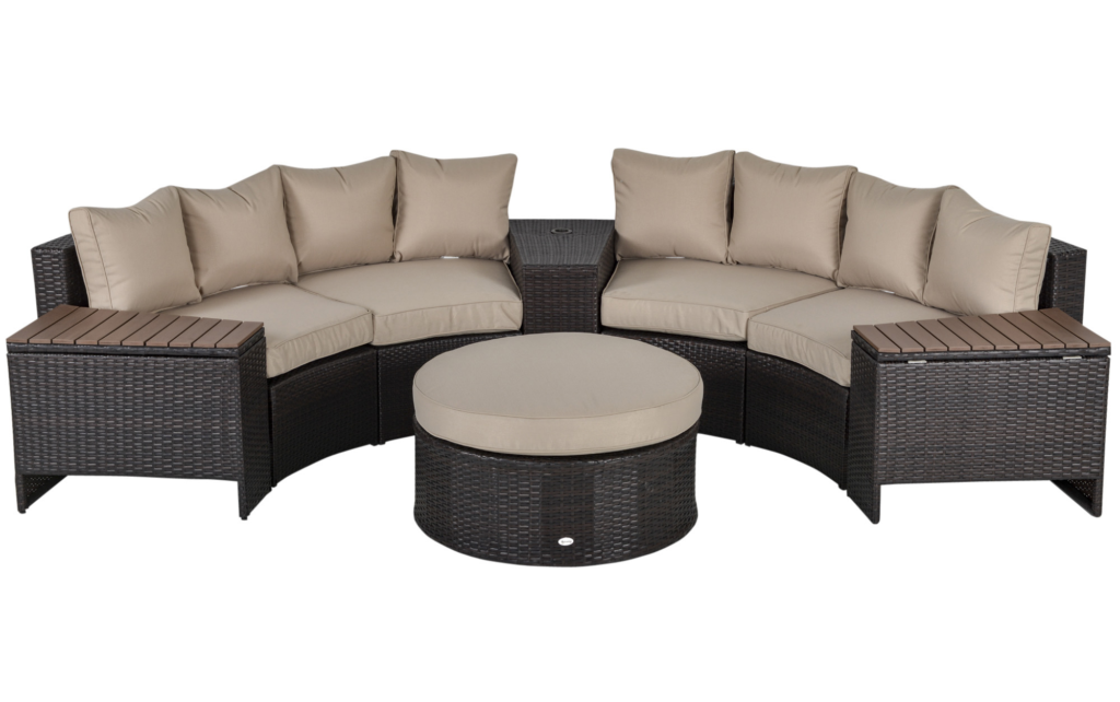 half round patio sofa