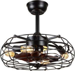 caged outdoor ceiling fan