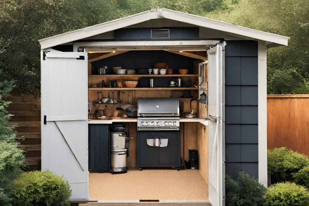 shed with kitchen inside