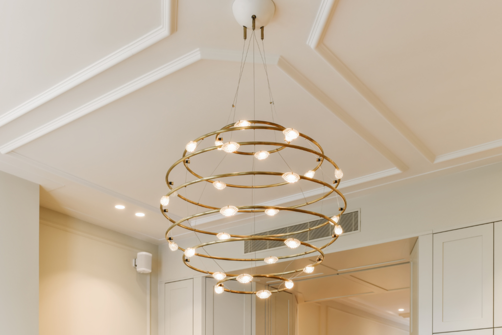 Spiral chandelier string lighting