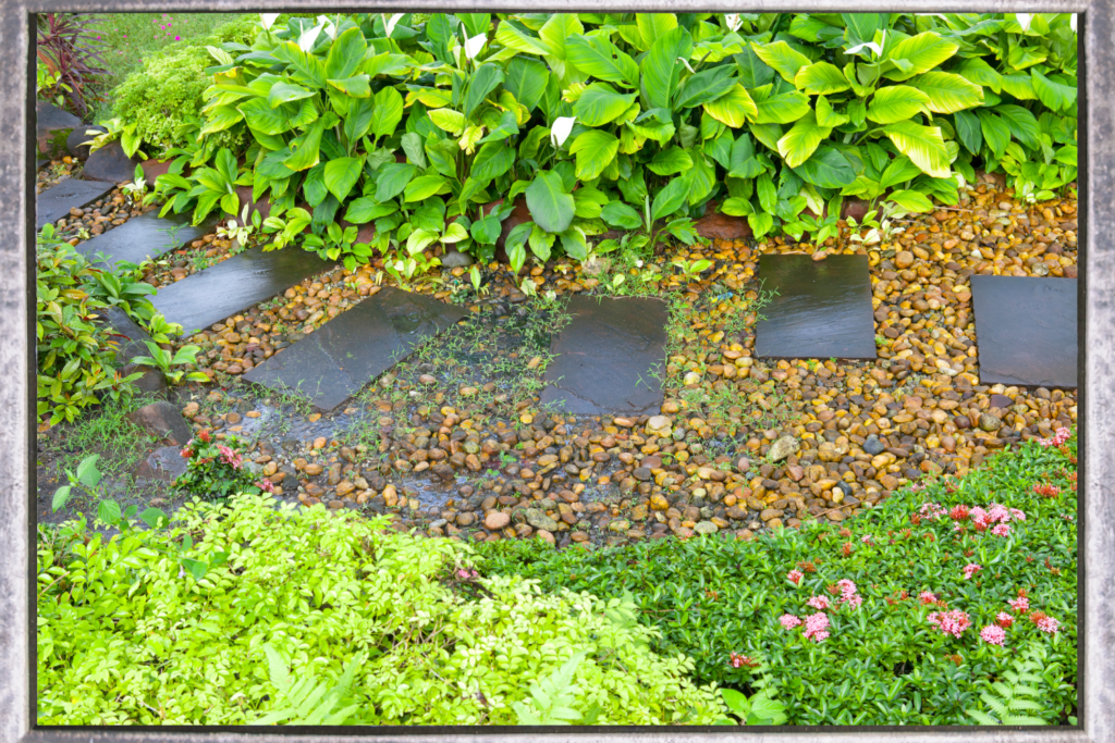 backyard stone walkway