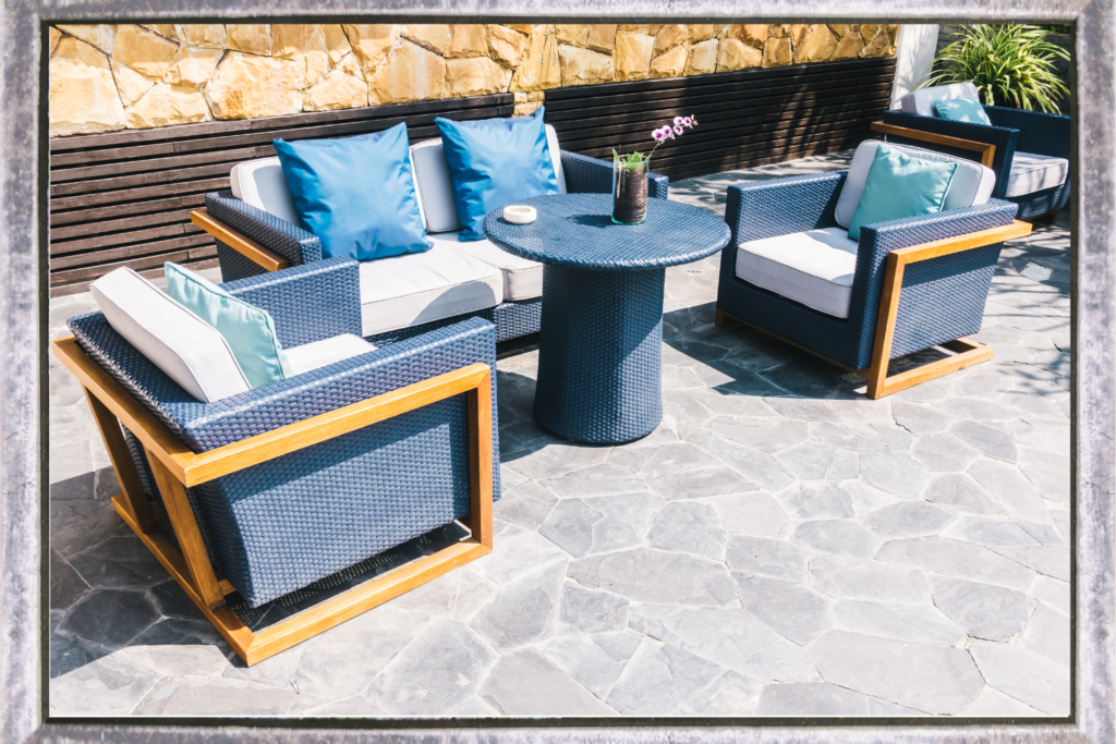 Colorful patio seating