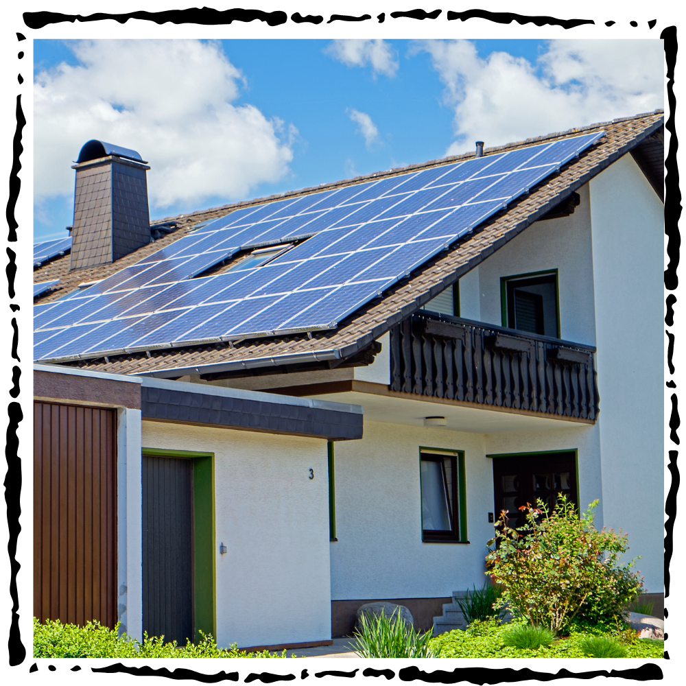 solar panels on a roof