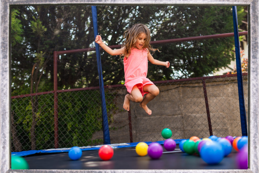 girl on trampoline