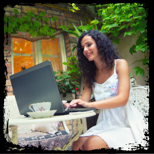 woman with laptop